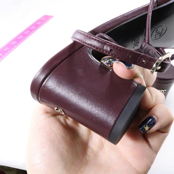 Slings 18A Burgundy Bow Satin Toecap Sling Back Classic Heels C299 - Picture 7 of 12